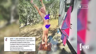 Pink Posts Nude Photo of Herself Showering Outdoors on Instagram | E! News