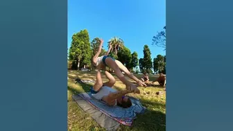 Duo Pulls Off Spectacular Flip While Balancing on Top of Each Other - 1378972