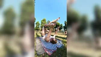 Duo Pulls Off Spectacular Flip While Balancing on Top of Each Other - 1378972