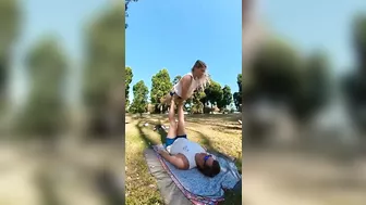 Duo Pulls Off Spectacular Flip While Balancing on Top of Each Other - 1378972