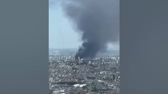 Warehouse fire releases smoke seen from the Eiffel Tower in Paris