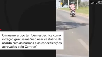 Mulher é flagrada vestindo apenas lingerie em garupa de moto em Goiás