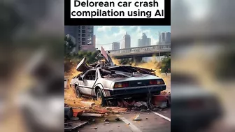 A.I. generated delorean crash compilation #80s #delorean #backtothefuture #shorts #AI