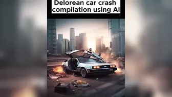 A.I. generated delorean crash compilation #80s #delorean #backtothefuture #shorts #AI