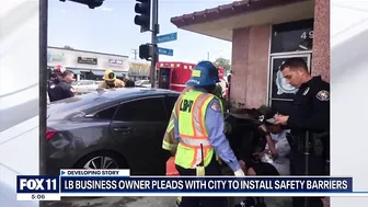 Long Beach storefront is crashed into twice, owner asks for increased safety measures