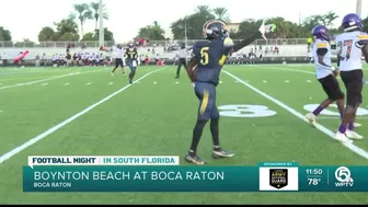 Boca Raton gets 1st win of season in victory over Boynton Beach, 21-6