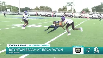 Boca Raton gets 1st win of season in victory over Boynton Beach, 21-6