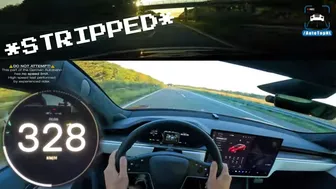 STRIPPED TESLA MODEL S PLAID TRACK PACK on AUTOBAHN! 100-200 in 3.xx