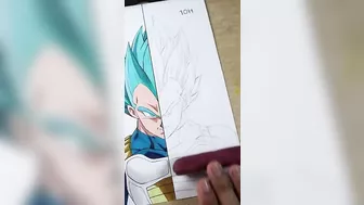 Drawing ✨Vegeta✨ in 1 hour vs. 10 hours (PART-2)???? #shorts