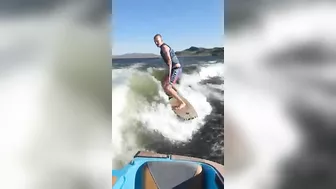 Mess up the words = get a yoga ball to the face #WakeSurfing #karaoke #Shorts