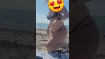 Try on haul at a nude beach! another see thru bikini