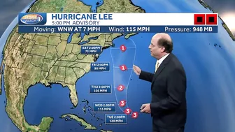 Video: Computer models show Hurricane Lee moving north