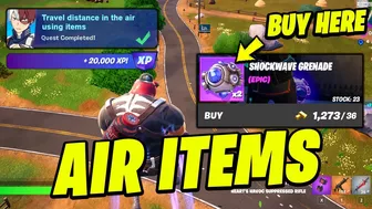 How to EASILY Travel Distance in the air using items (SHOCKWAVE GRENADE NPC) - Fortnite Quest