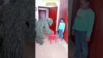 FUNNY VIDEO GHILLIE SUIT TROUBLEMAKER BUSHMAN PRANK try not to laugh Family The Honest Comedy 2023