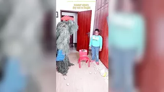 FUNNY VIDEO GHILLIE SUIT TROUBLEMAKER BUSHMAN PRANK try not to laugh Family The Honest Comedy 2023