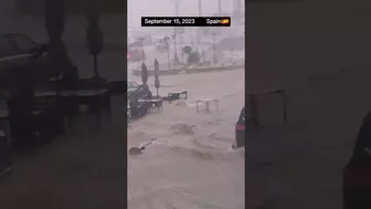 ????????Storm hit Spain causing flooding #nature #weather #rain #travel #flood #natural #shorts #viral