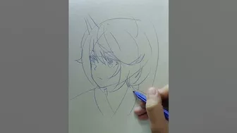 Anime sketches without drafts #shorts #asmr