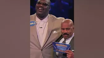 Steve Harvey Cops A Feel Of Shaq! | Celebrity Family Feud #shorts