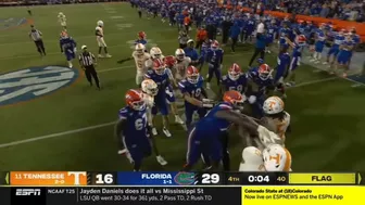 Tennessee vs Florida heated moment after late hit at end of game