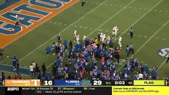 Tennessee vs Florida heated moment after late hit at end of game