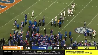 Tennessee vs Florida heated moment after late hit at end of game