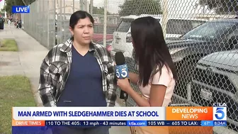 Man armed with sledgehammer dies during confrontation at Long Beach school