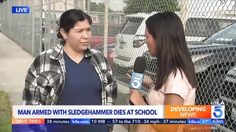 Man armed with sledgehammer dies during confrontation at Long Beach school