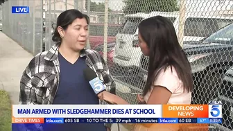 Man armed with sledgehammer dies during confrontation at Long Beach school