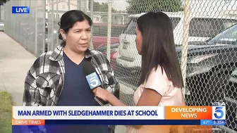 Man armed with sledgehammer dies during confrontation at Long Beach school