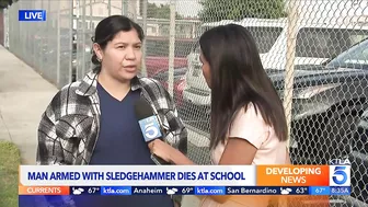 Man armed with sledgehammer dies during confrontation at Long Beach school