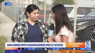 Man armed with sledgehammer dies during confrontation at Long Beach school