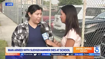 Man armed with sledgehammer dies during confrontation at Long Beach school