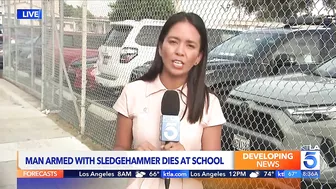 Man armed with sledgehammer dies during confrontation at Long Beach school