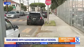 Man armed with sledgehammer dies during confrontation at Long Beach school