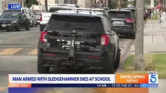 Man armed with sledgehammer dies during confrontation at Long Beach school