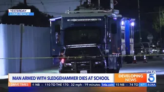 Man armed with sledgehammer dies during confrontation at Long Beach school