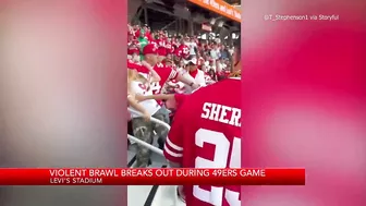 Violent brawl breaks out in crowd of 49ers-Giants game at Levi's