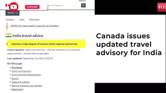 BREAKING: Canada's NEW Travel Advisory; asks citizens in India to 'Stay Vigilant & Exercise Caution'