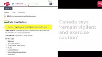 BREAKING: Canada's NEW Travel Advisory; asks citizens in India to 'Stay Vigilant & Exercise Caution'