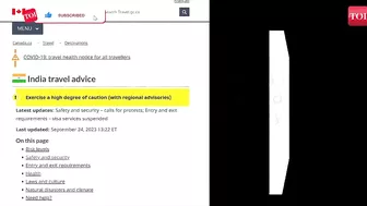 BREAKING: Canada's NEW Travel Advisory; asks citizens in India to 'Stay Vigilant & Exercise Caution'