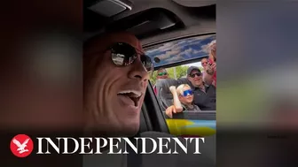 Dwayne Johnson crashes celebrity bus tour in Hollywood