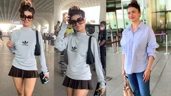 khushi kapoor & more Celebrity Spotted at Mumbai Airport | Bollywood Chronicle