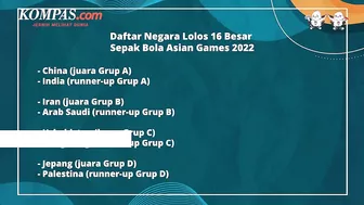 Daftar Negara Lolos 16 Besar Asian Games 2022 Sepak Bola, Indonesia Ketemu Uzbekistan