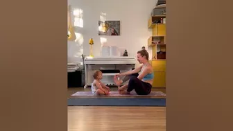 Baby Does Yoga With Mom || ViralHog