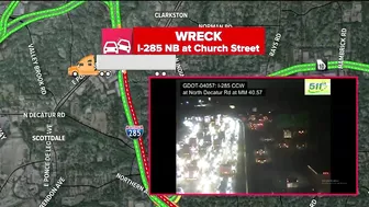 Crash slows traffic on I-285 near Church Street in Decatur