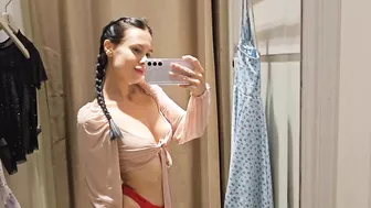 Try On haul Transparent lingerie and clothes At The Mall