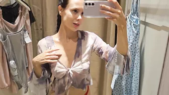 Try On haul Transparent lingerie and clothes At The Mall