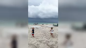 Cute Beach Day! Toddlers Naomi and David spending cloudy, windy day on the beach