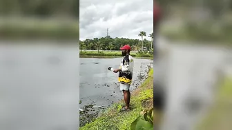 Fishing at a stream