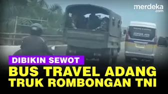 Bus Travel Vs Truk Rombongan TNI di Medan Bikin Prajurit Panas Sampai Loncat, Ini Faktanya